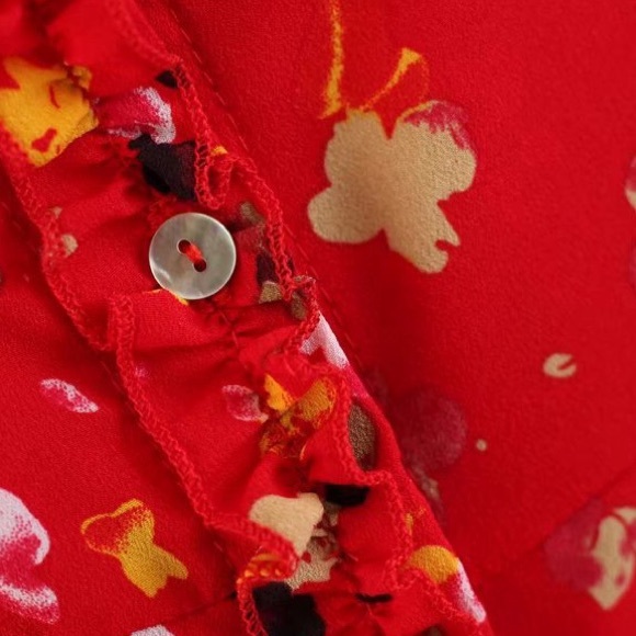 * RESTOCKED * red floral slip dress - Picture 5 of 5